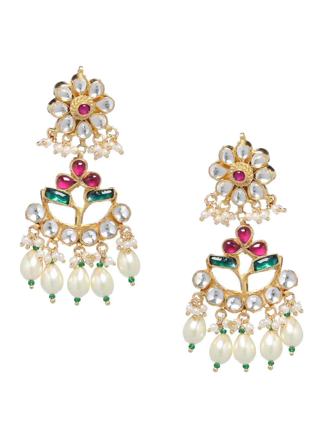 Kundan Earrings With Pearls | SHOBITAM