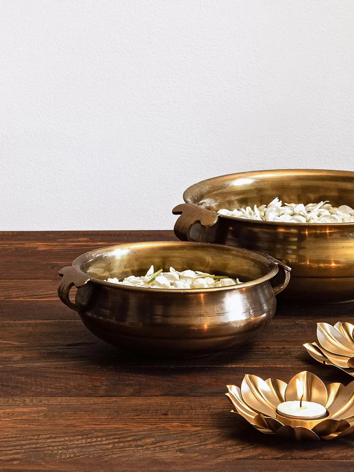 Urli - Antique Gold Finish Brass - L | SHOBITAM