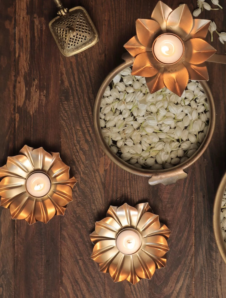 Urli - Antique Gold Finish Brass - L | SHOBITAM