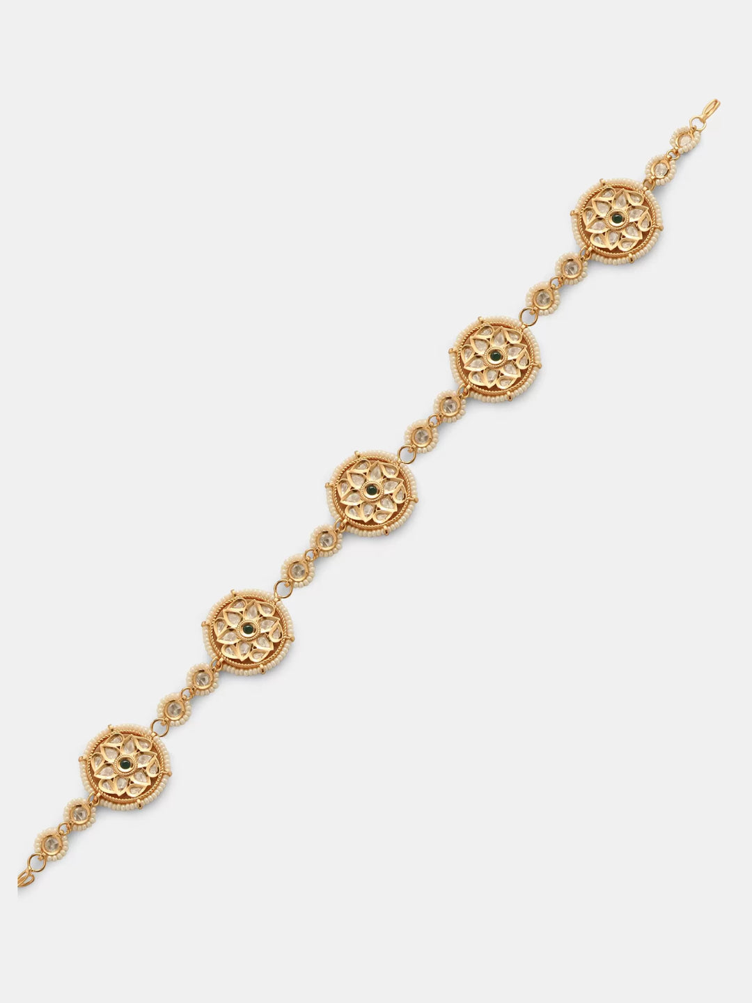 Kundan - Matha Patii With Green Stones | SHOBITAM