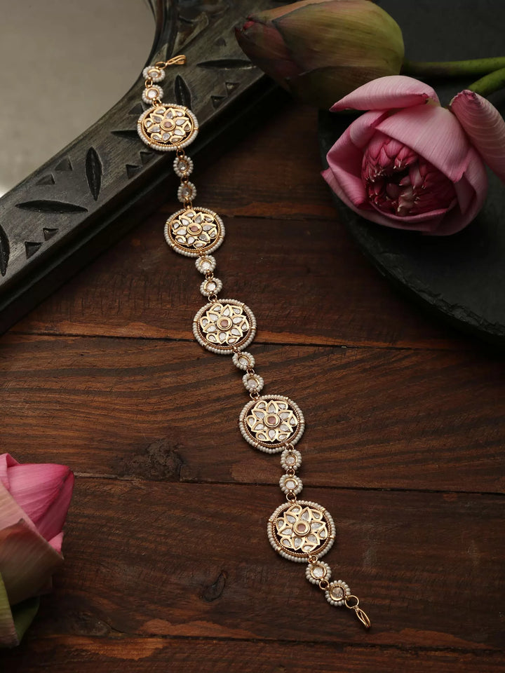 Kundan - Matha Patii With Pink Stones | SHOBITAM