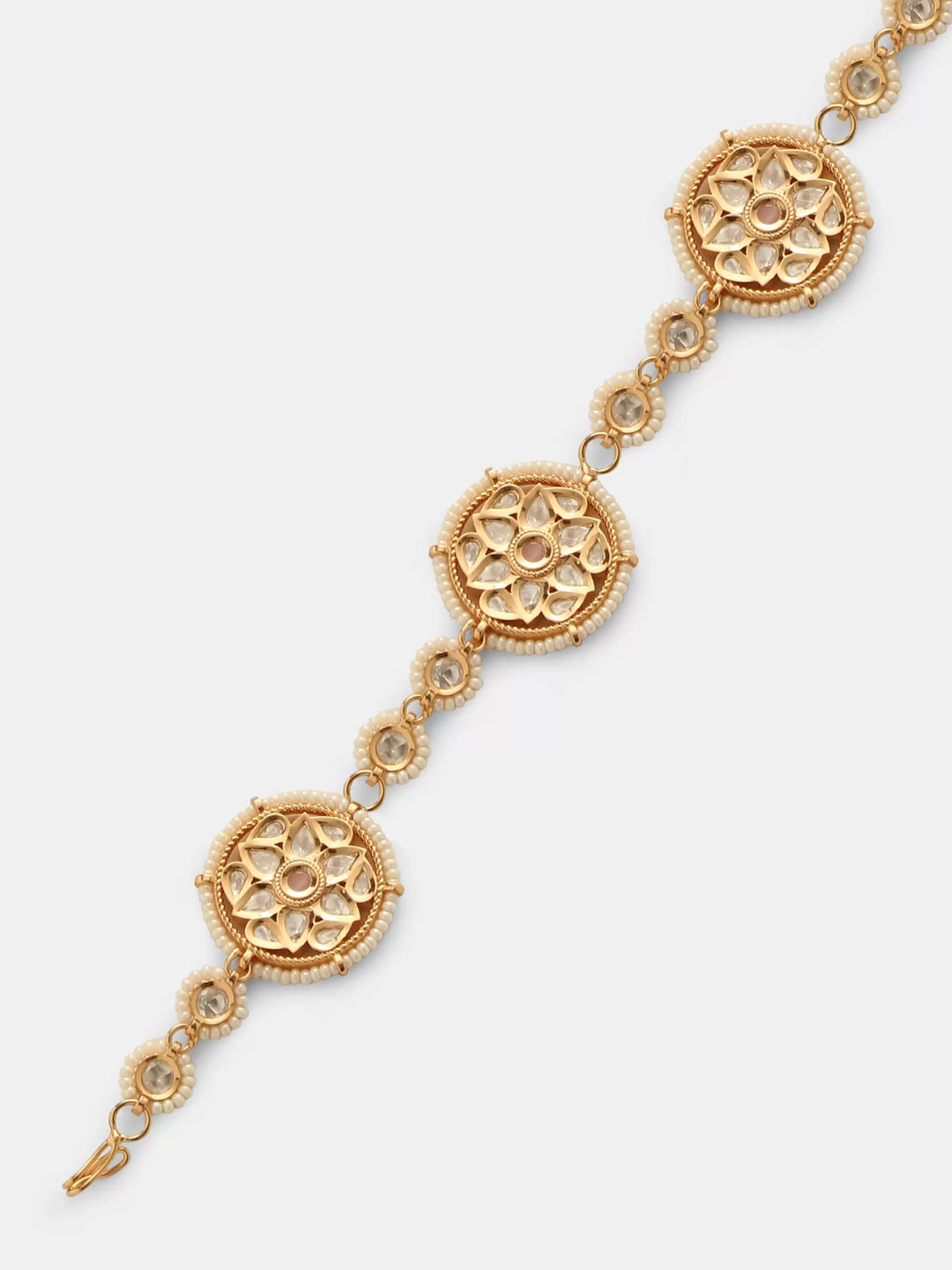 Kundan - Matha Patii With Pink Stones | SHOBITAM