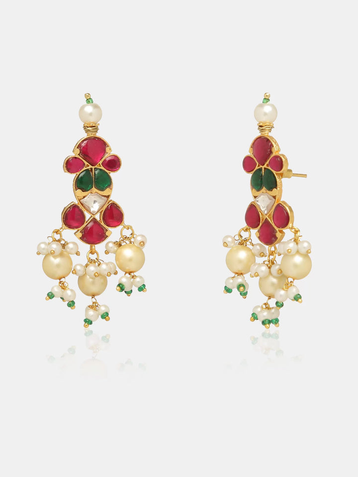 Pearl Kundan Choker With Earrings | SHOBITAM