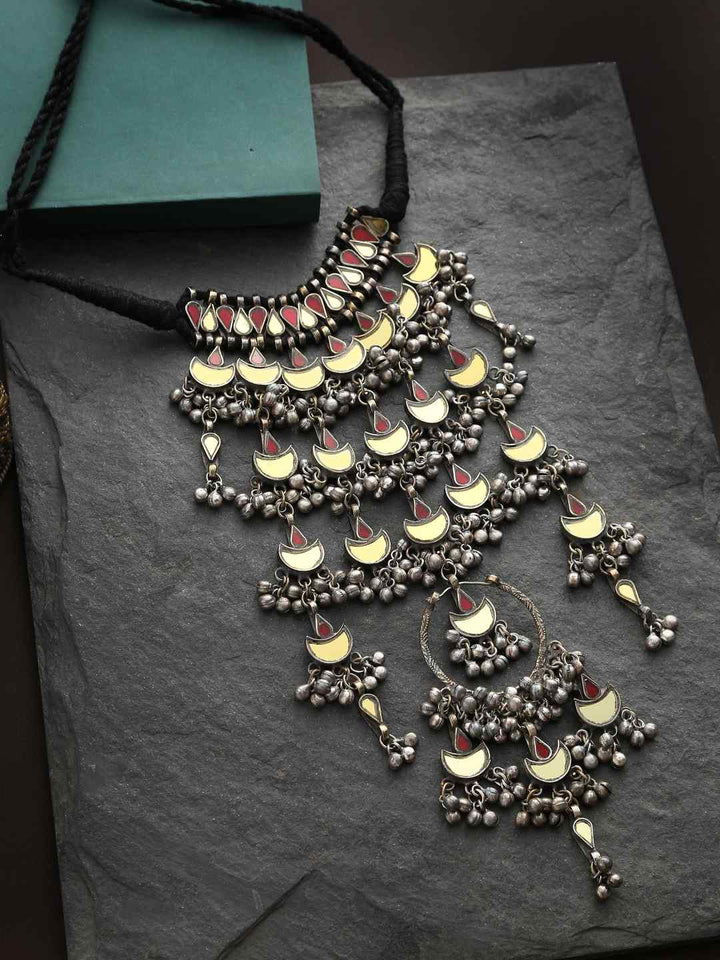 Necklace - Mulitcolor Glass Tassels | SHOBITAM