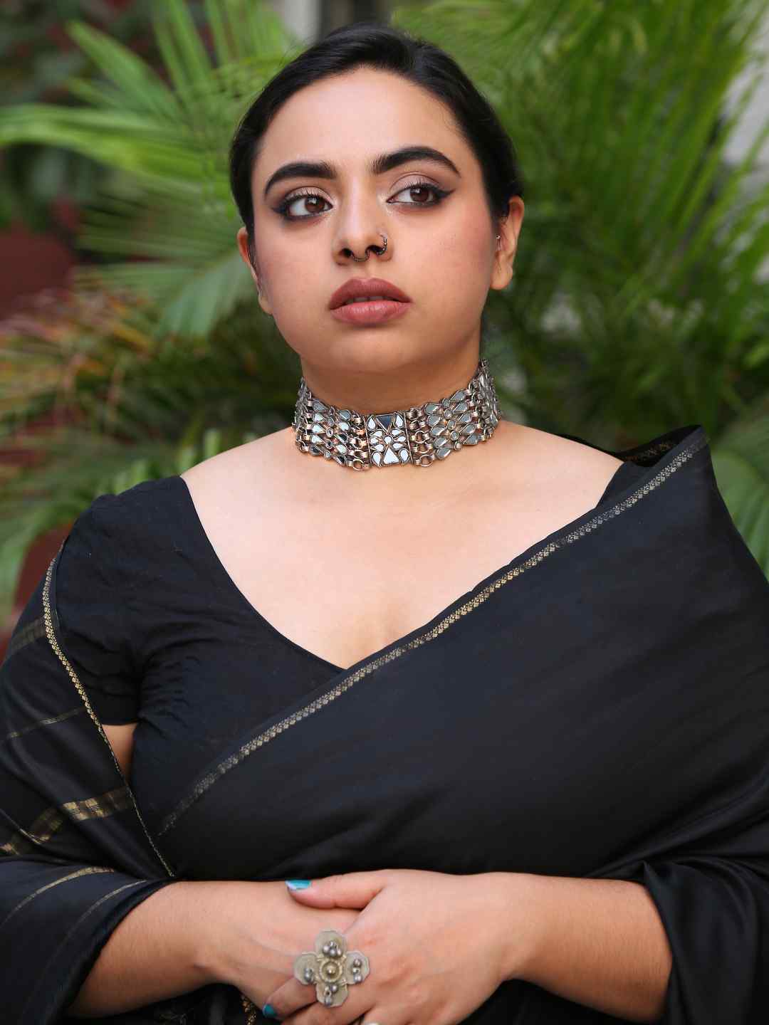 Choker Necklace - Antique Silver Look | SHOBITAM