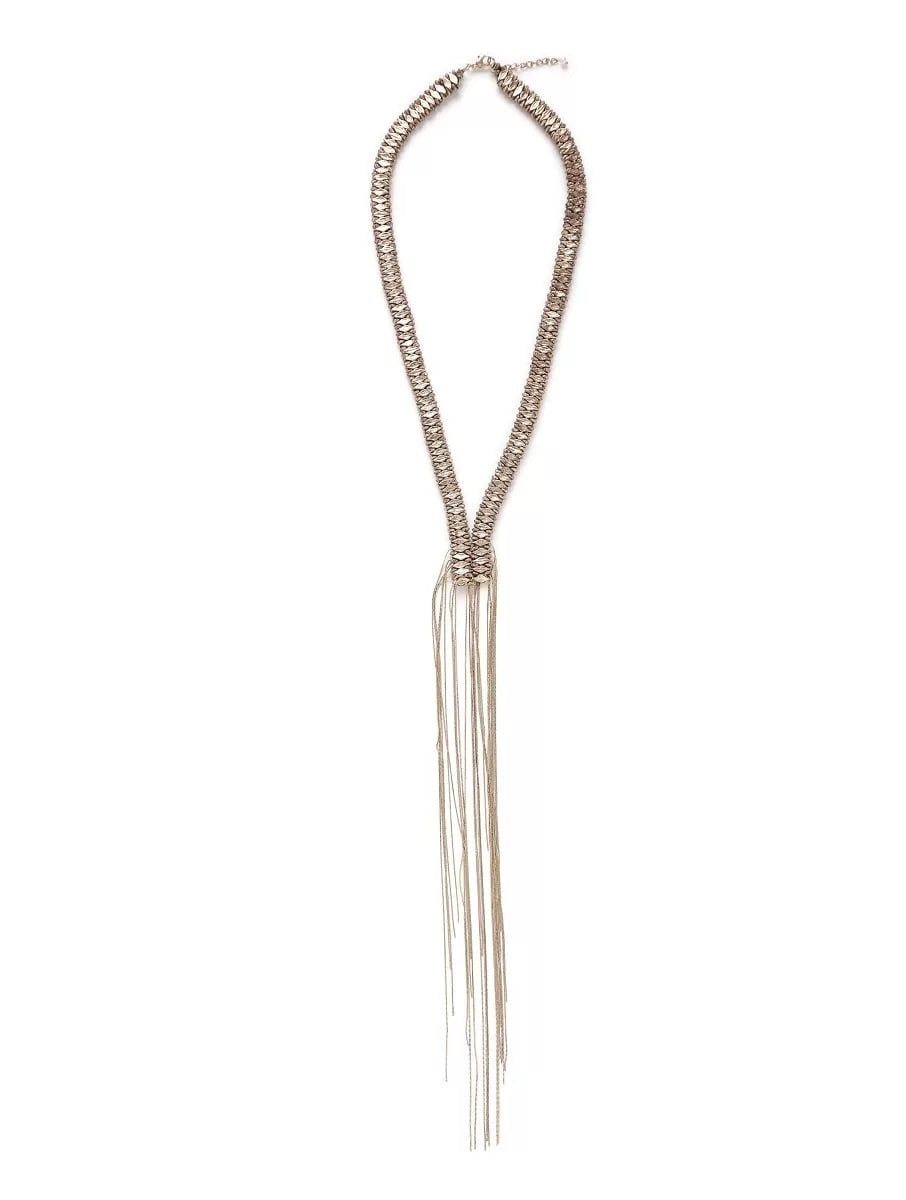 Necklace - Metal Chain with Brass Beads | SHOBITAM