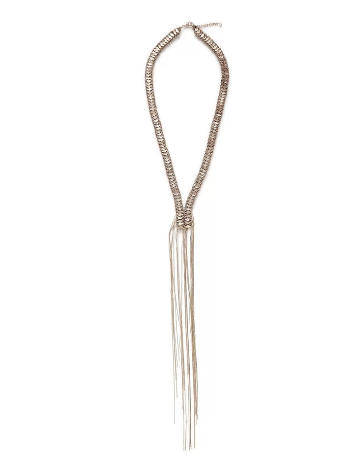 Necklace - Metal Chain with Brass Beads | SHOBITAM