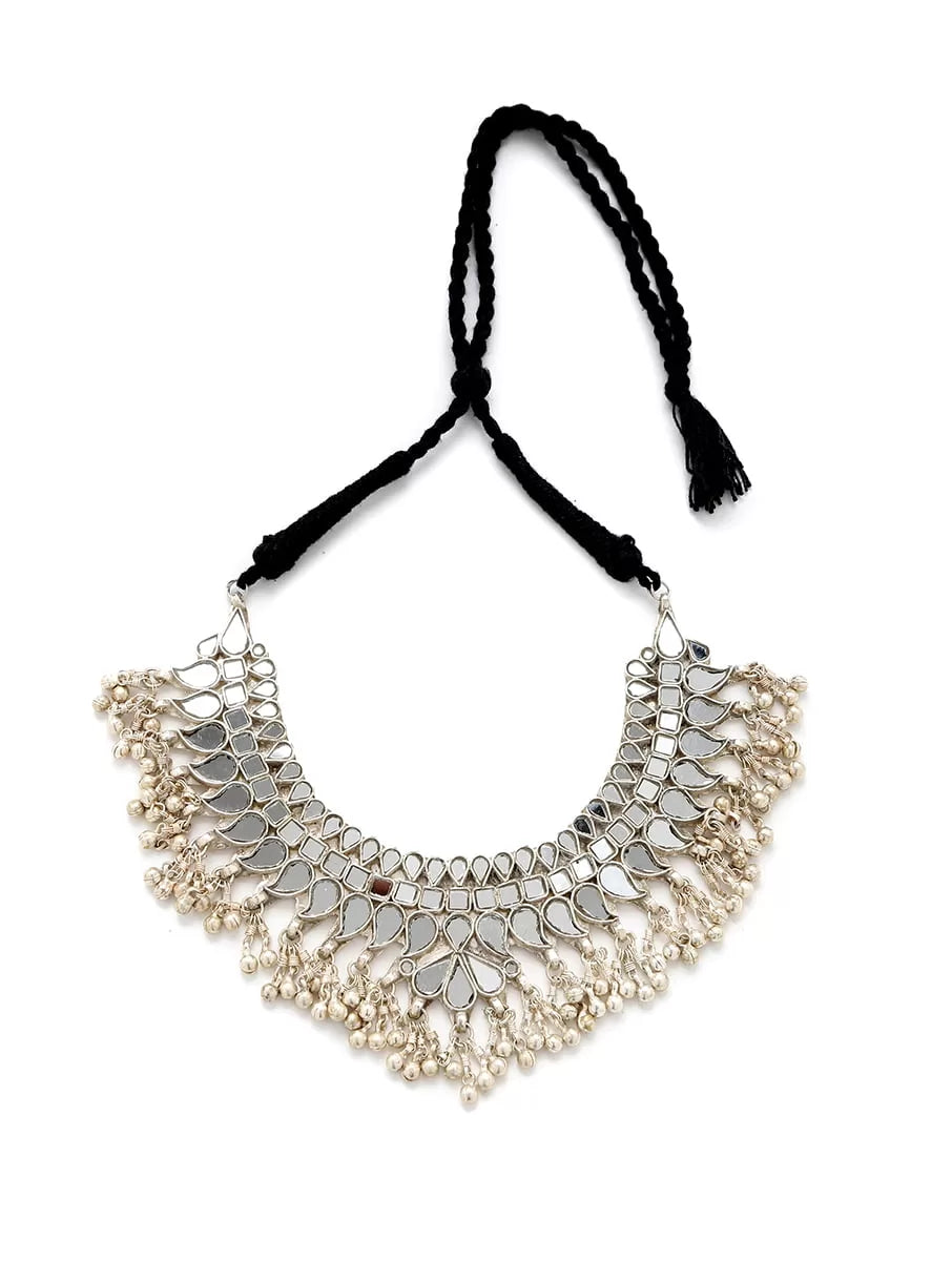 Necklace - Beautiful Glass - White | SHOBITAM