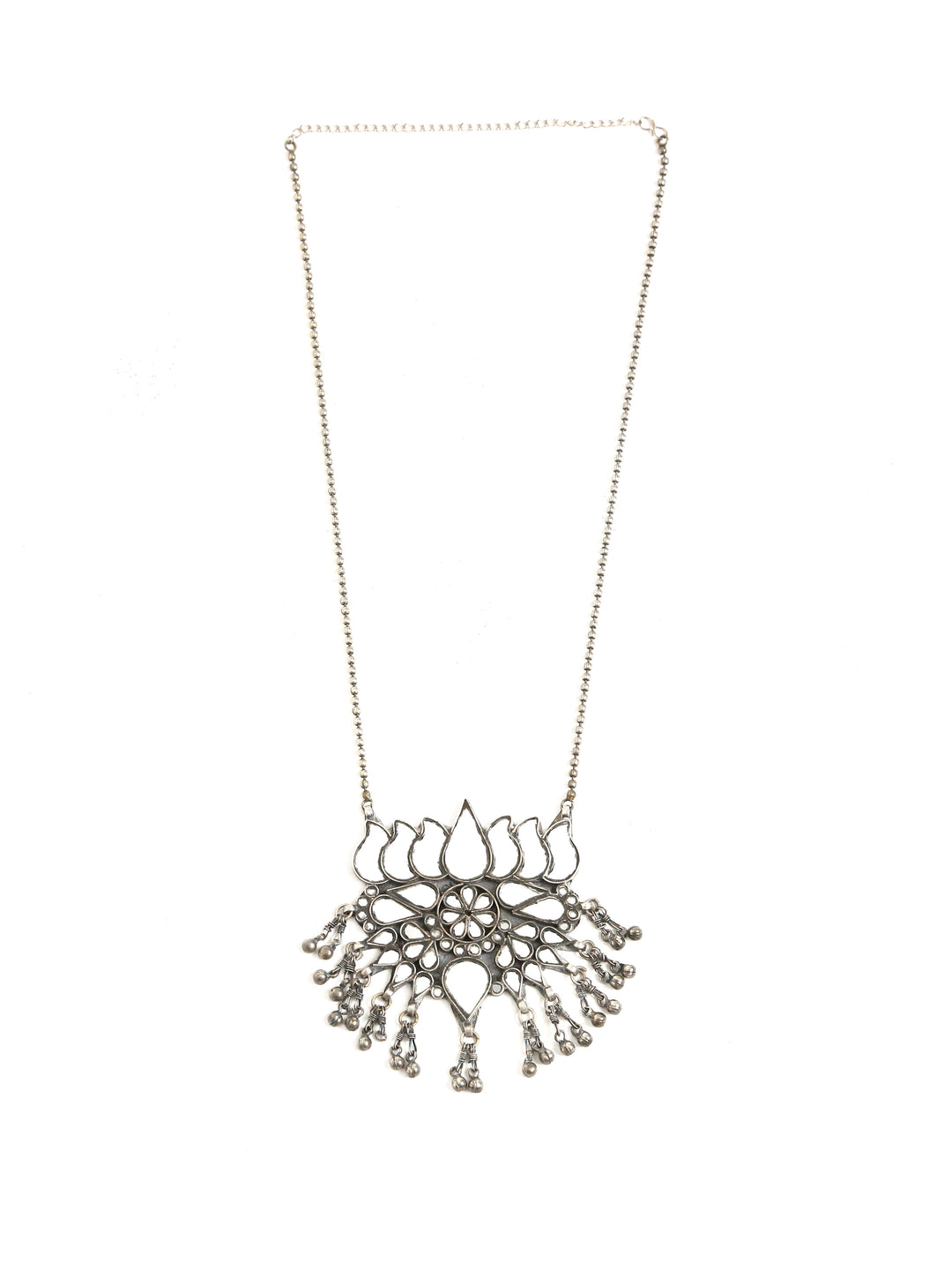 Pendant - Glass Lotus In Chain | SHOBITAM