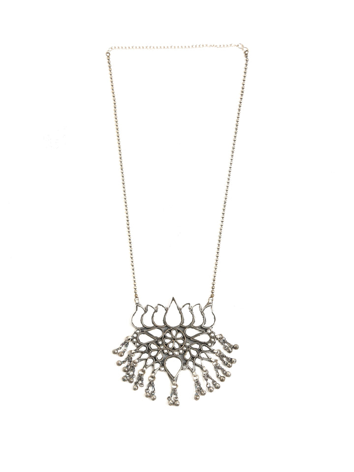 Pendant - Glass Lotus In Chain | SHOBITAM