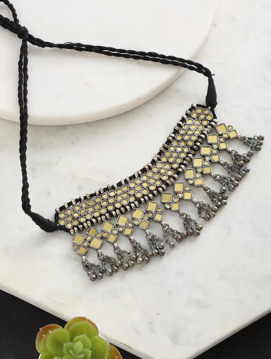 Glass Choker - Gold Tone Glass | SHOBITAM