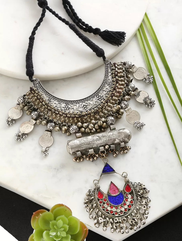 Choker - Afghani With Glass Detail Pendant | SHOBITAM