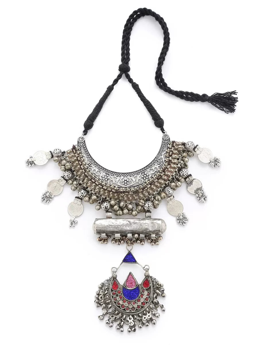 Choker - Afghani With Glass Detail Pendant | SHOBITAM