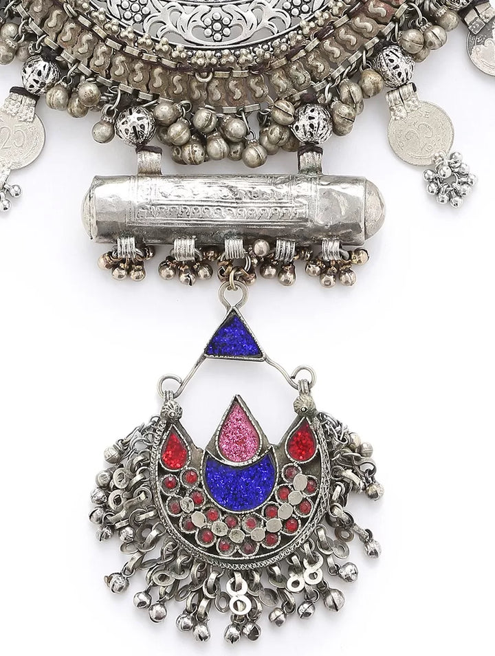 Choker - Afghani With Glass Detail Pendant | SHOBITAM