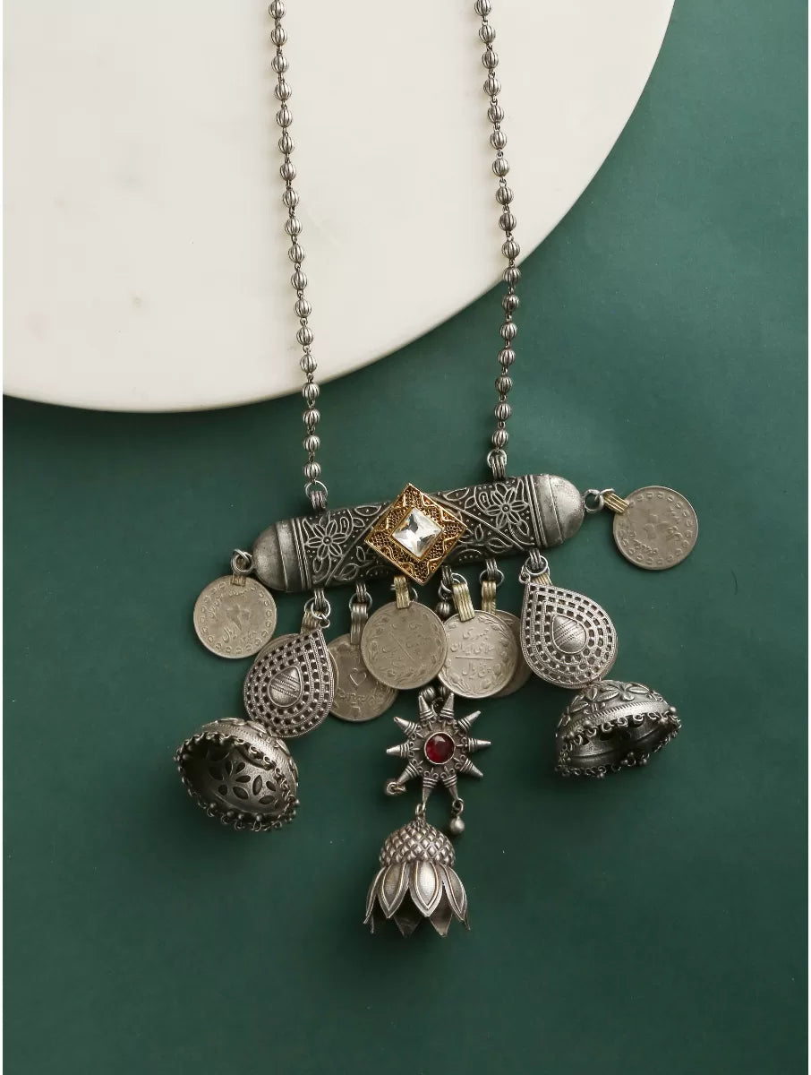 Pendant - Afghani With Flower Jhumaki And Kundan | SHOBITAM