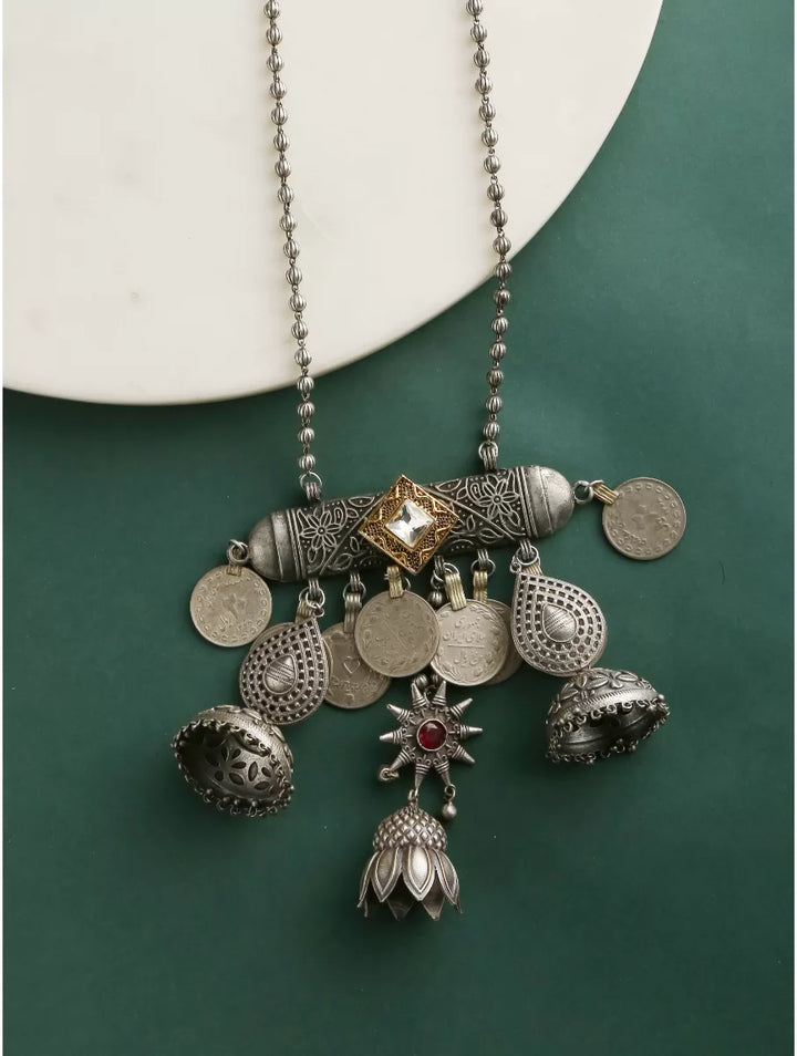 Pendant - Afghani With Flower Jhumaki And Kundan | SHOBITAM