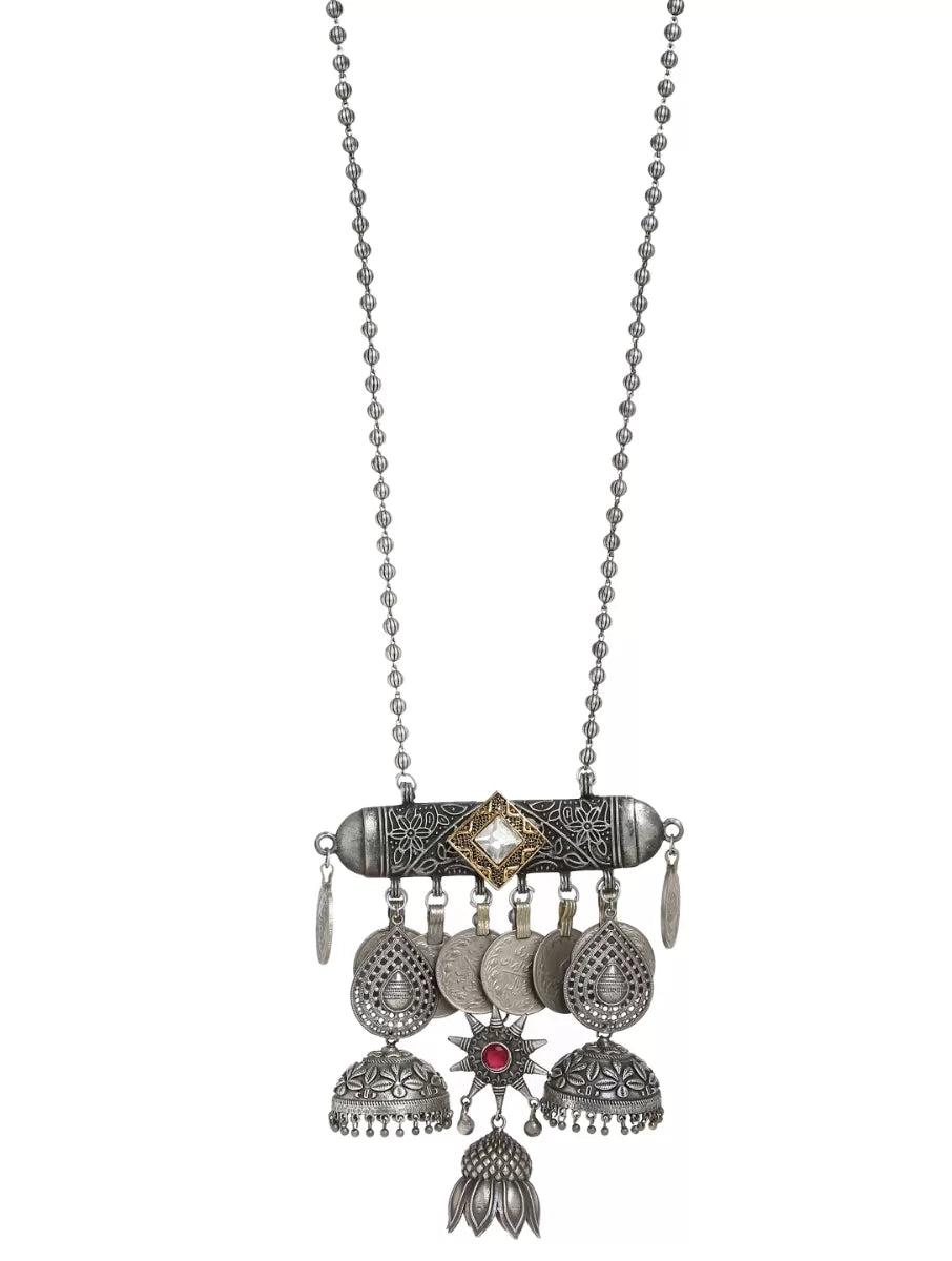 Pendant - Afghani With Flower Jhumaki And Kundan | SHOBITAM