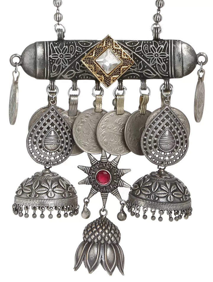 Pendant - Afghani With Flower Jhumaki And Kundan | SHOBITAM