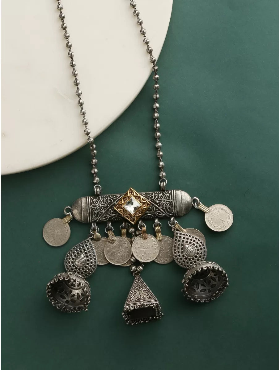 Pendant - Afghani With Flower Jhumaki And Kundan | SHOBITAM