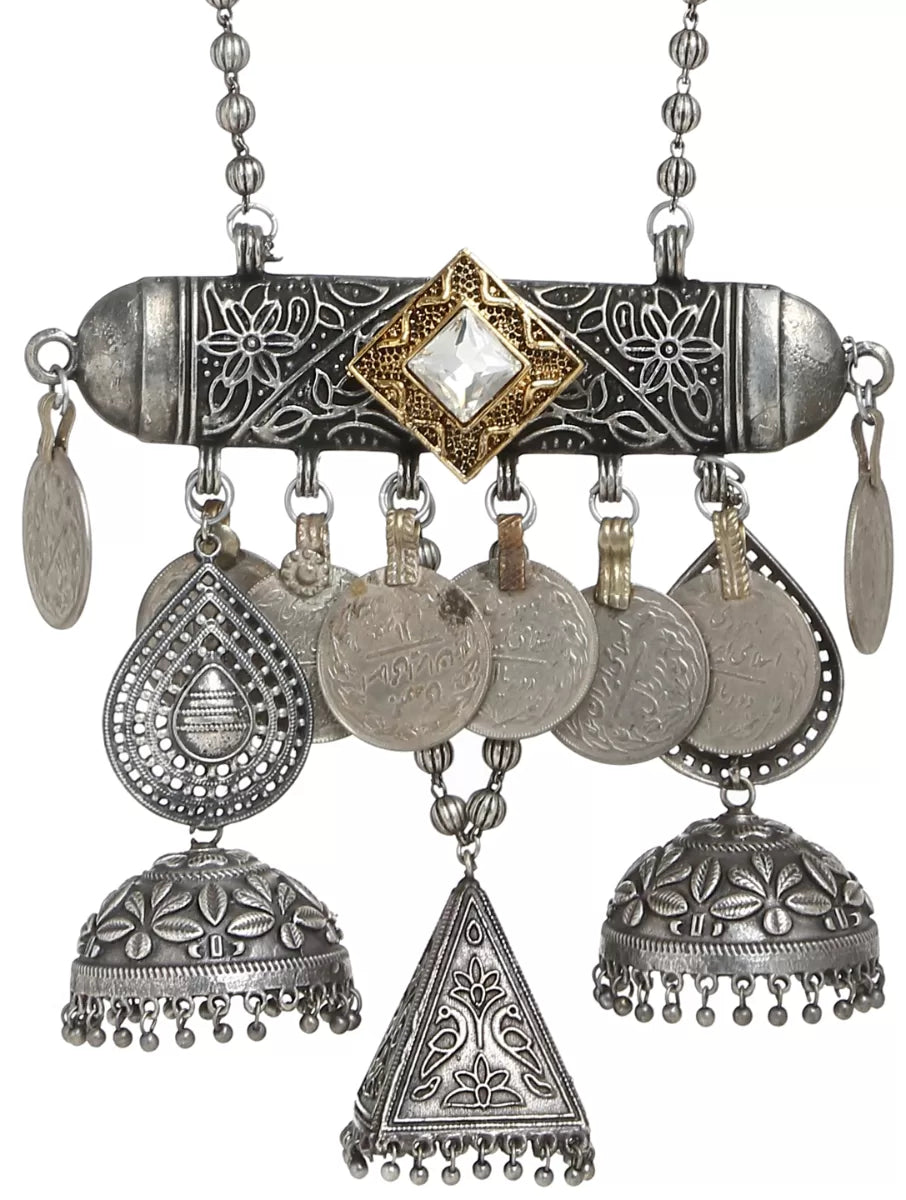 Pendant - Afghani With Flower Jhumaki And Kundan | SHOBITAM