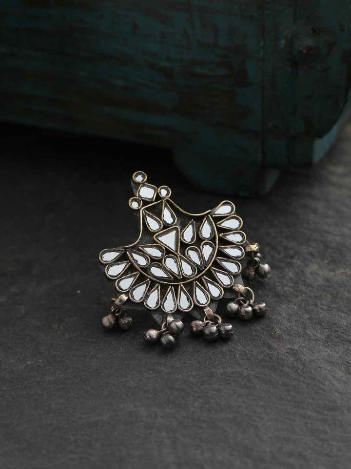 Ring - Glass Detail With Ghungroos | SHOBITAM