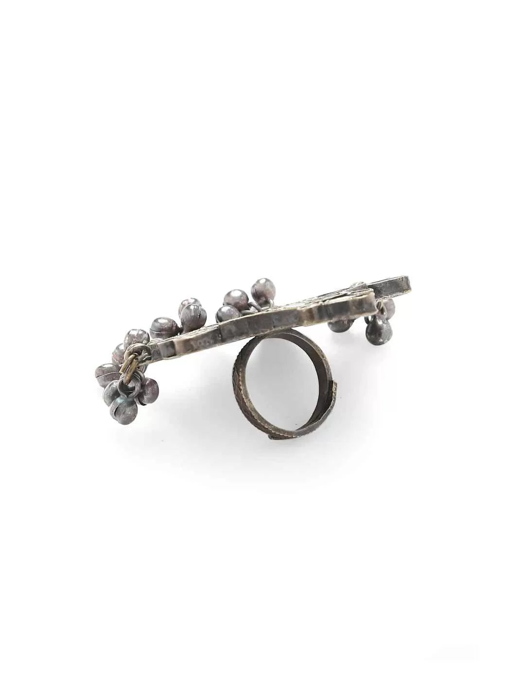 Ring - Glass Detail With Ghungroos | SHOBITAM