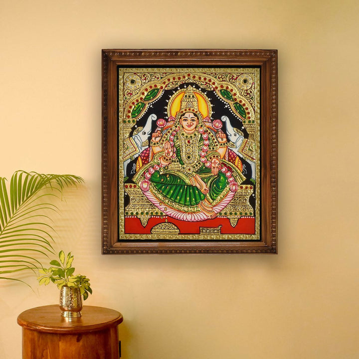 TANJORE PAINTING GAJA LAKSHMI 10*12 | SHOBITAM