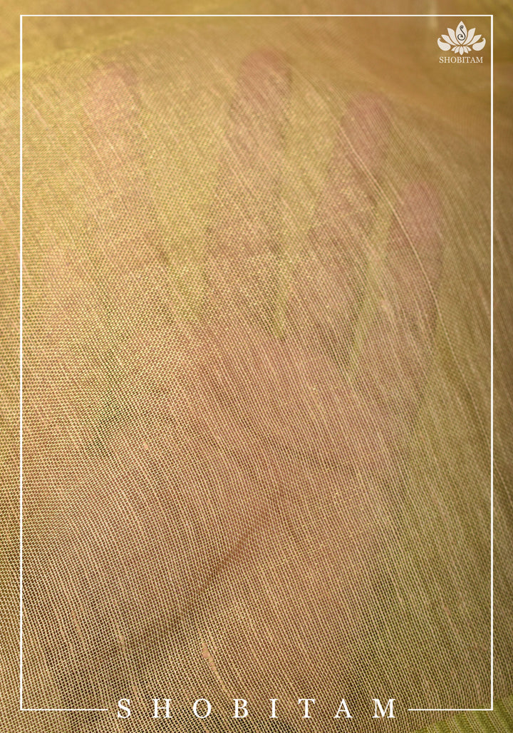 Gold Tissue Linen Saree