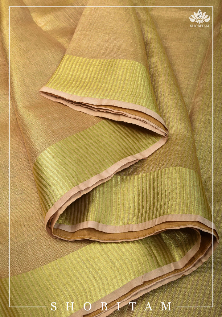 Gold Tissue Linen Saree
