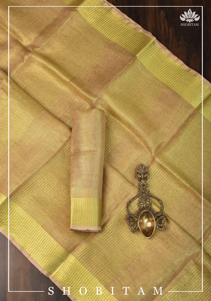Gold Tissue Linen Saree