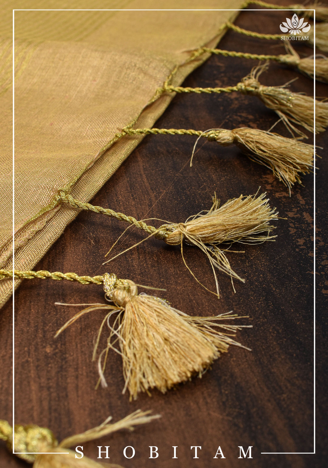 Gold Tissue Linen Saree