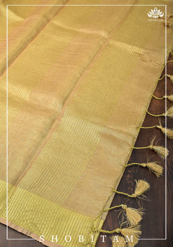 Gold Tissue Linen Saree