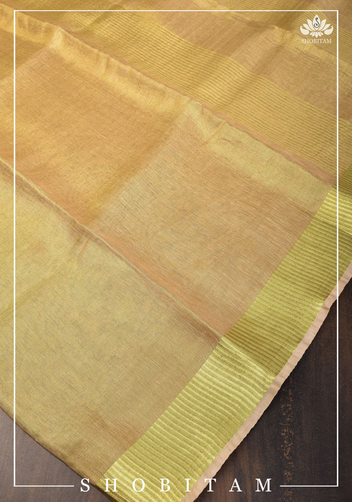 Gold Tissue Linen Saree