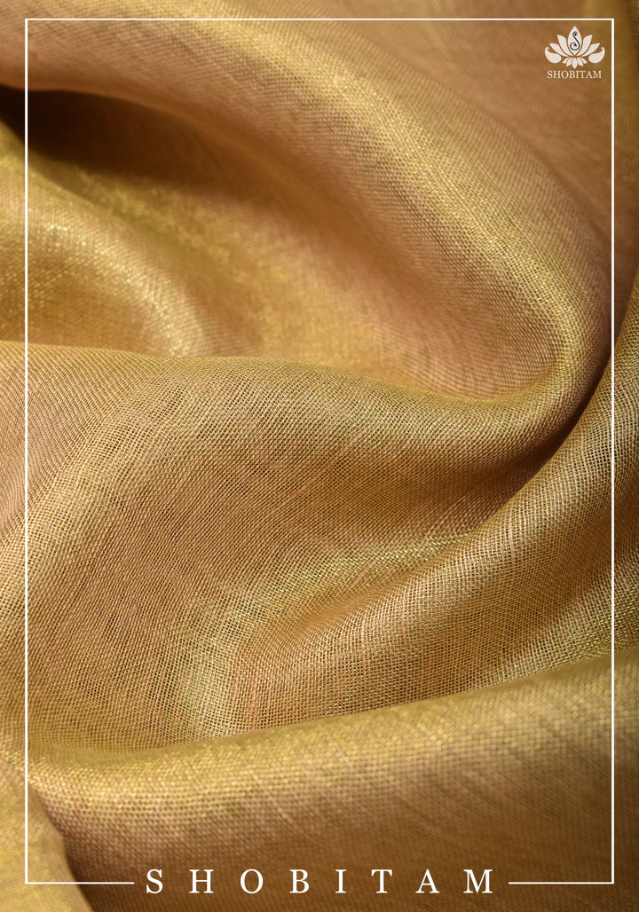 Gold Tissue Linen Saree