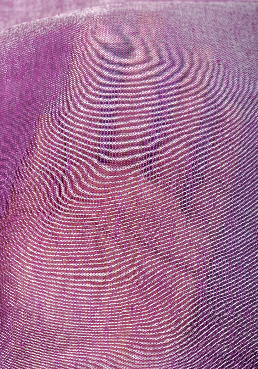 Purple & Silver Tissue Linen partywear Saree with silver zari borders and long tassels!