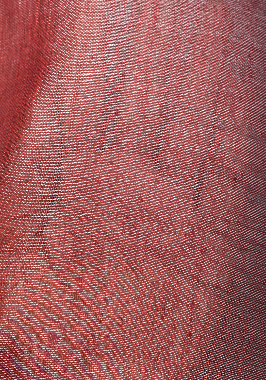 Pomegranate Ombre Tissue Linen Saree with Silver Ribbed Borders