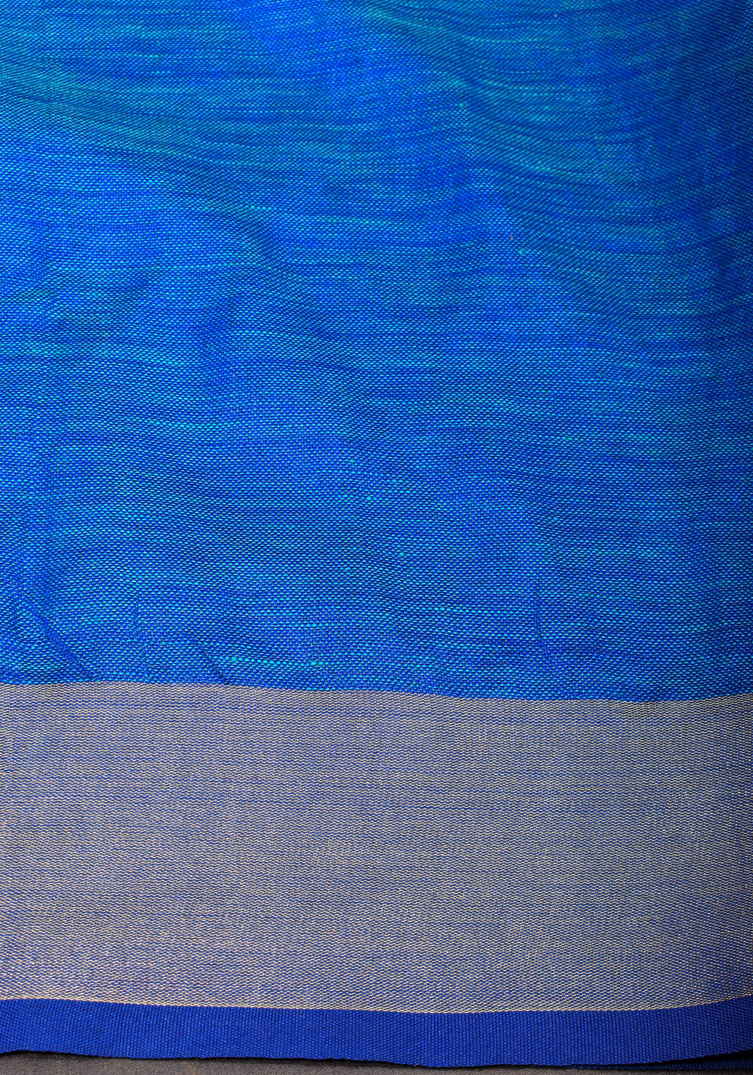 Turquoise and Blue Linen By Linen Saree