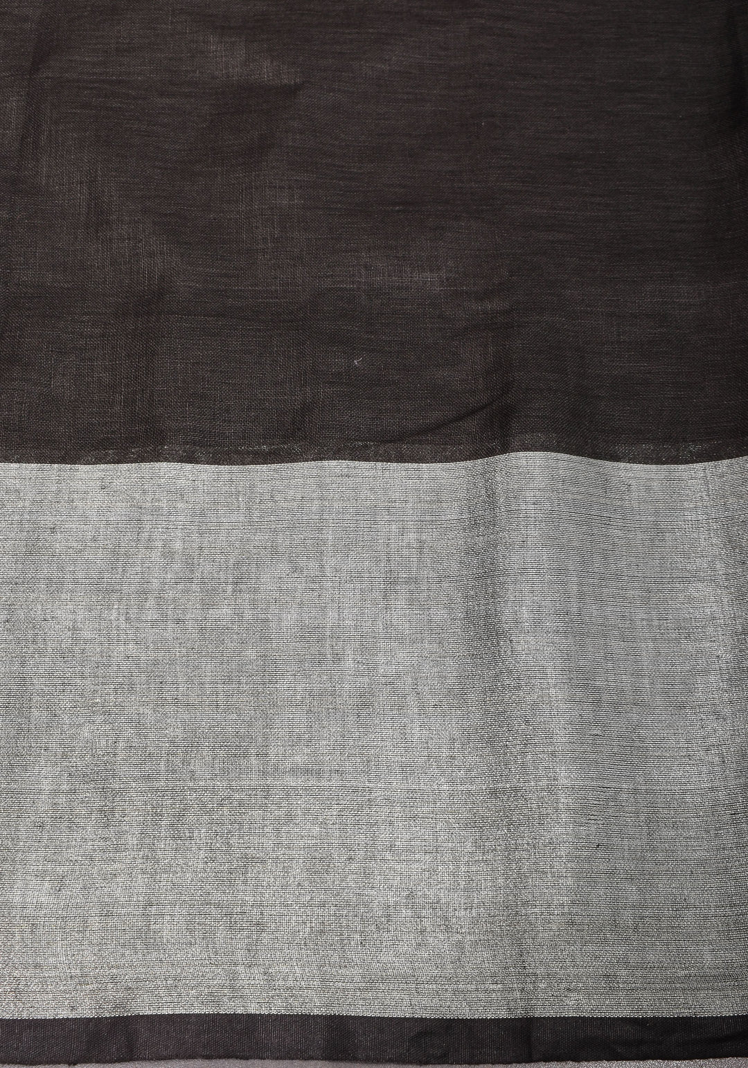 Black Linen by Linen Saree with Wide Border | SHOBITAM