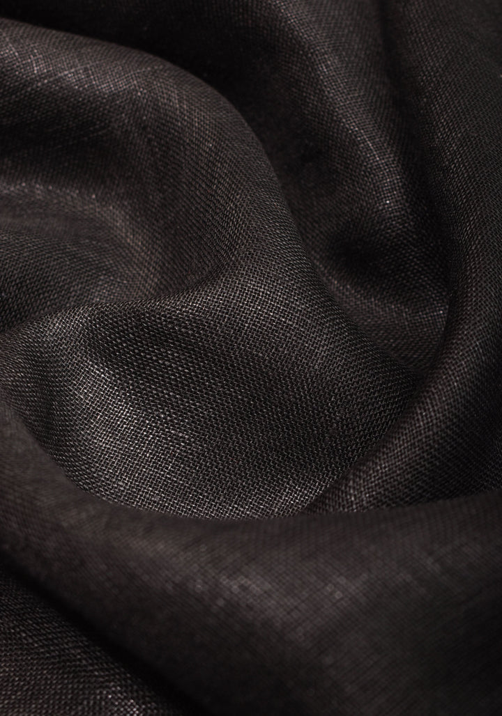 Black Linen by Linen Saree with Wide Border | SHOBITAM