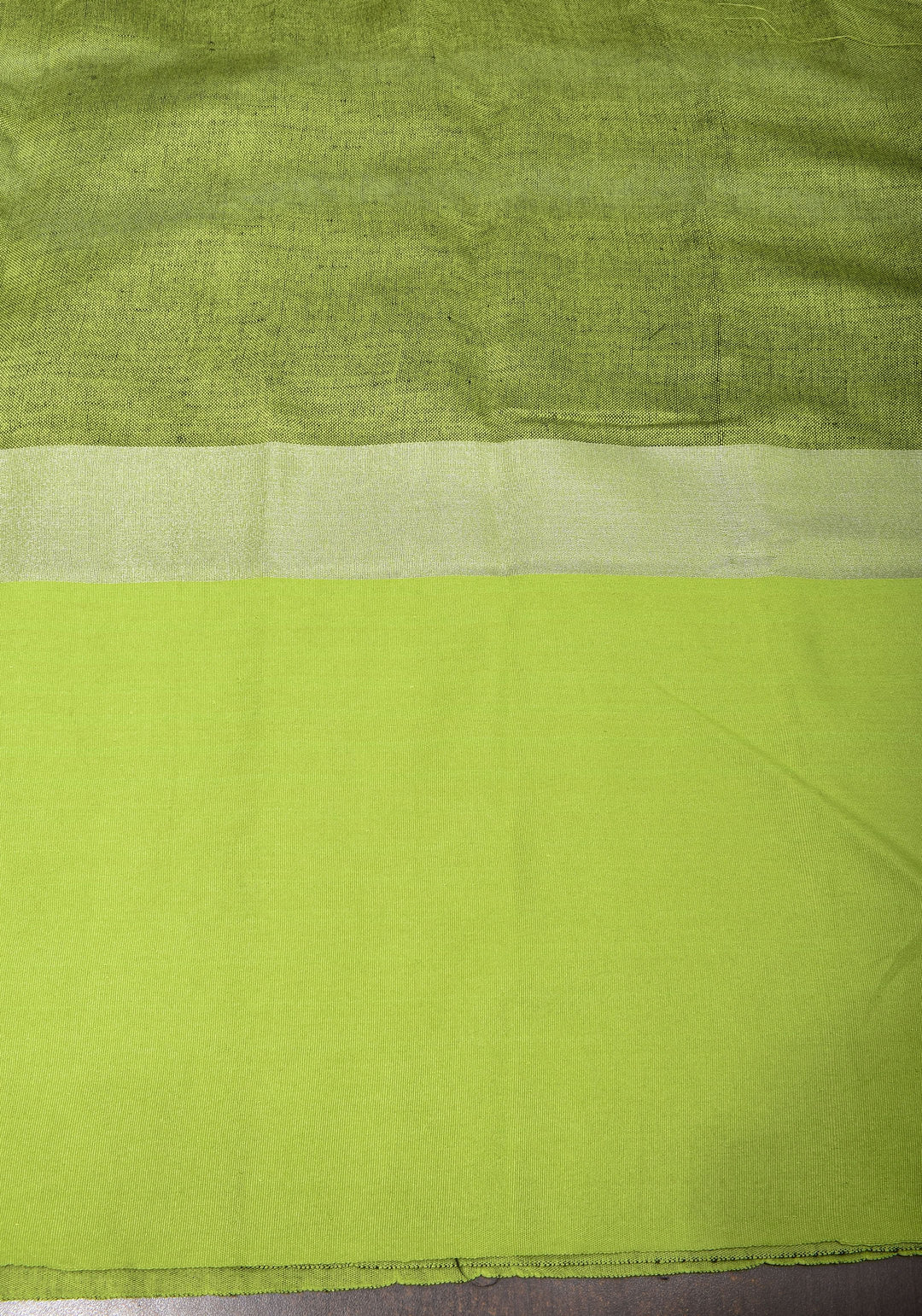 pre order Black and Leaf Green Wide Border Linen by Linen Saree