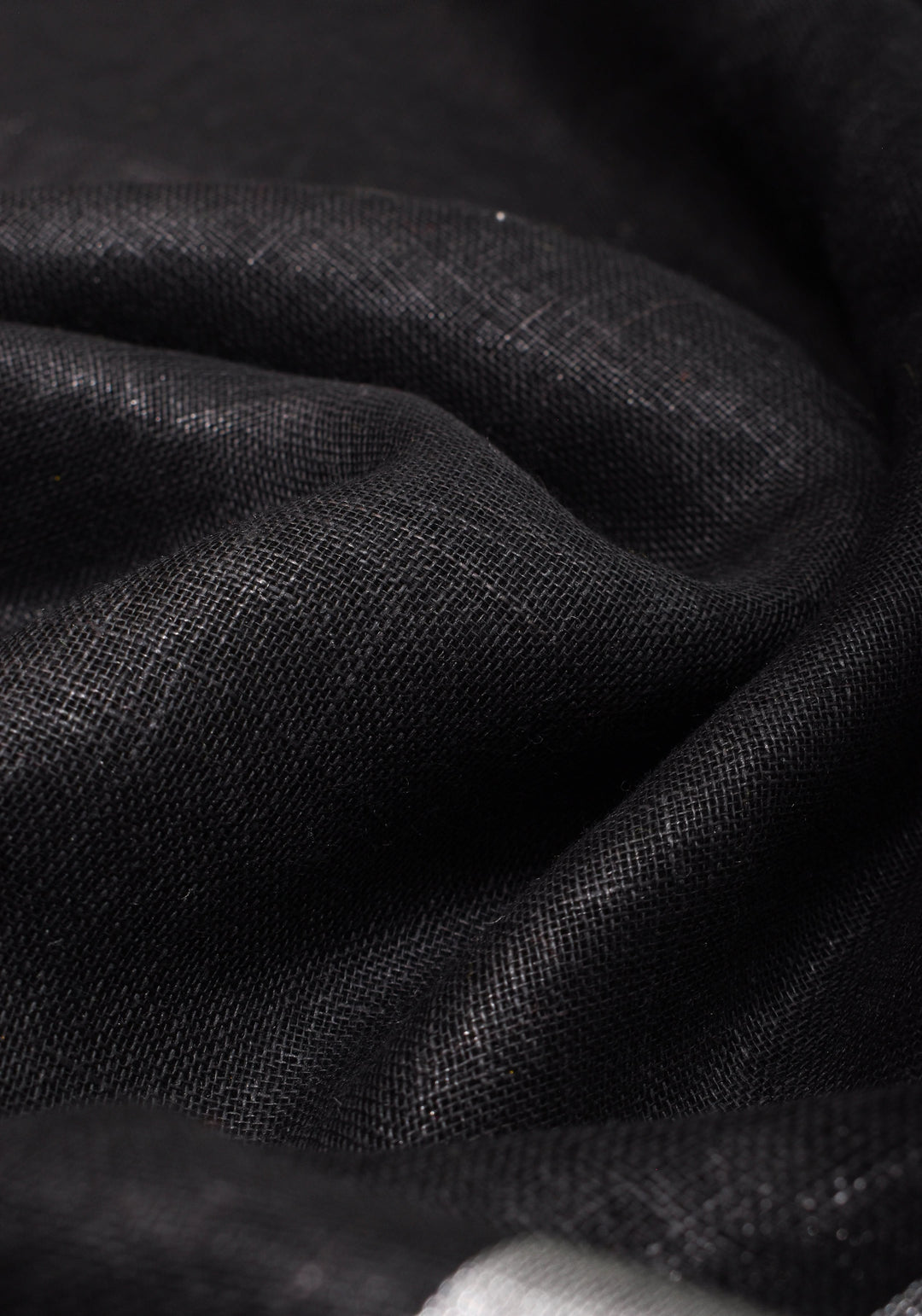 pre order Black and Leaf Green Wide Border Linen by Linen Saree