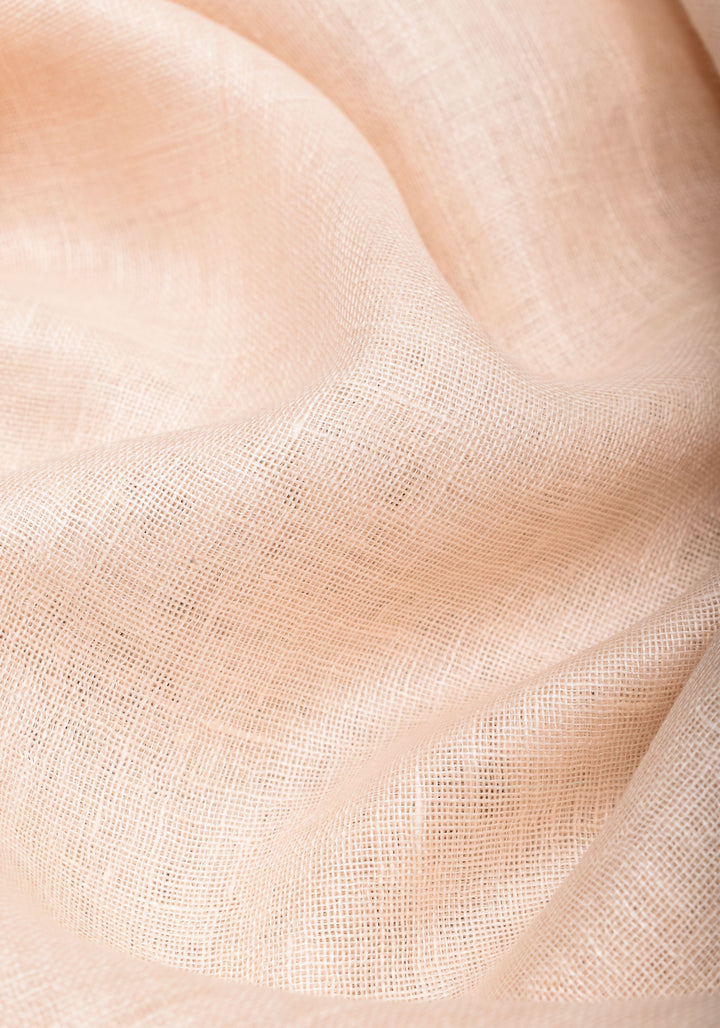 Ivory Linen by Linen saree with Red-Gold Border
