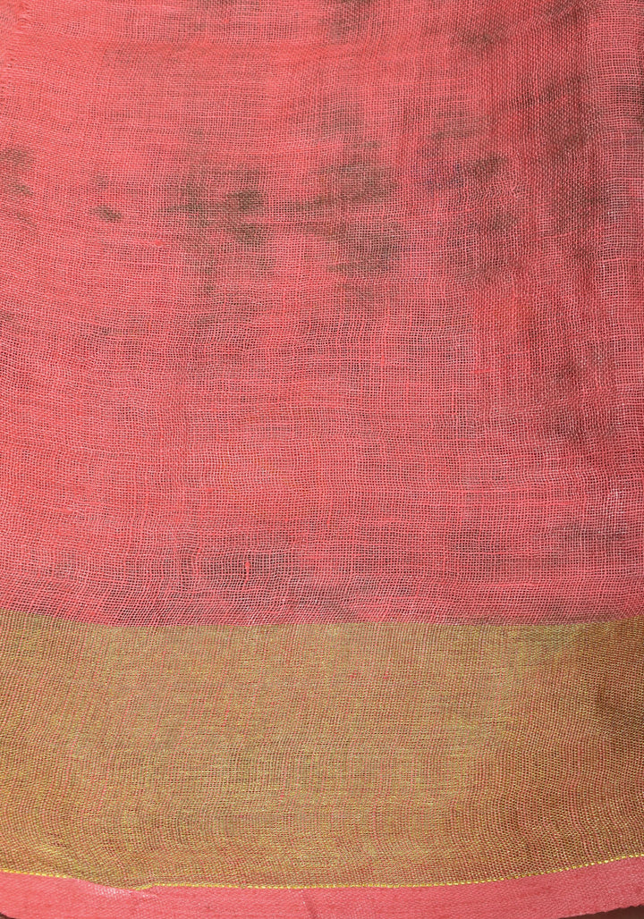 Rang Barse: Holi Theme Embroidered Linen Saree with Rang and Pichkari motifs! Vidya Balan Special Holi Saree