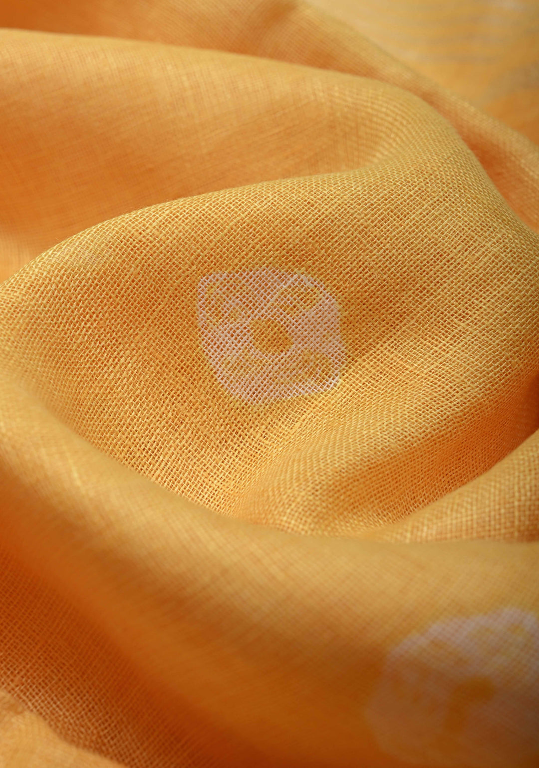 Authentic Bandini on Pure Linen by Linen Saree with Zari Border in Haldi Yellow