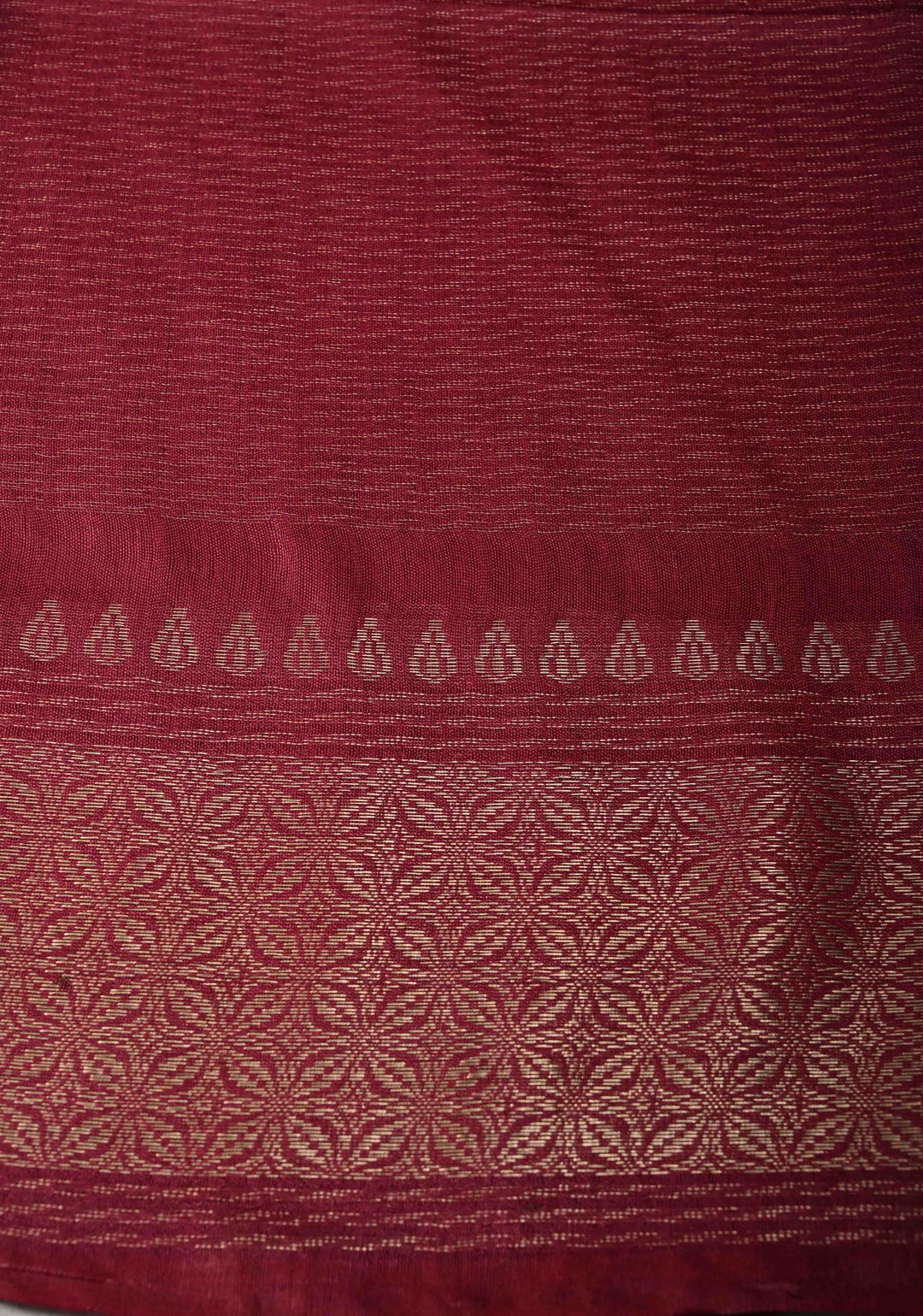 Magenta Semi Tussar Tissue Silk Saree with Zari Border