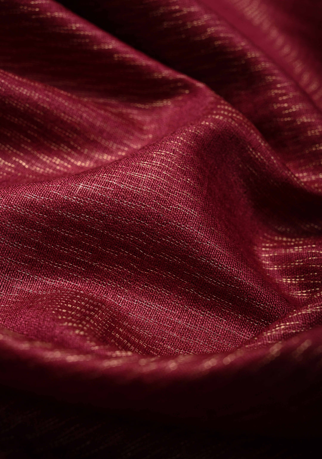 Magenta Semi Tussar Tissue Silk Saree with Zari Border