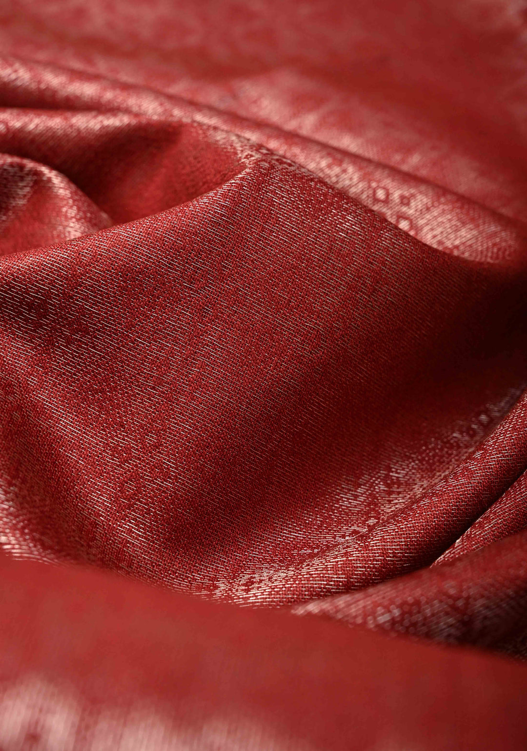 Maroon Semi Tussar Tissue Silk Saree with Zari Border