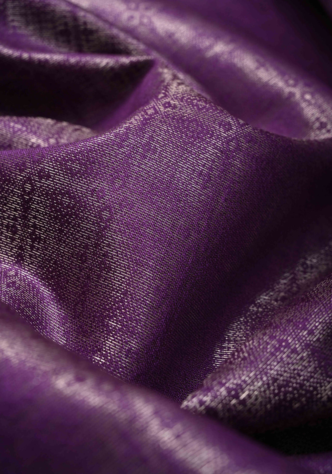 Purple Semi Tussar Tissue Silk Saree with Zari Border
