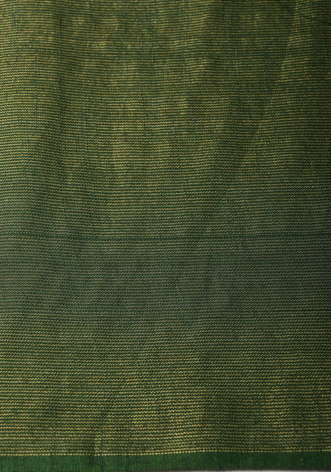 Bottle Green Borderless Semi Tussar Tissue Silk Saree with Resham Buttas
