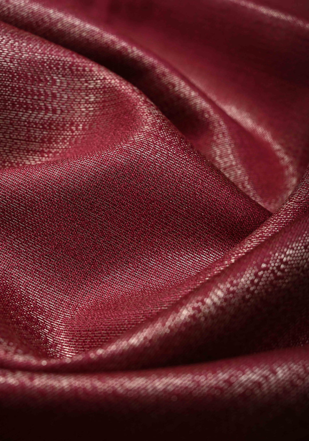 Eggplant Purple Semi Tussar Saree with Silver Temple Zari Border